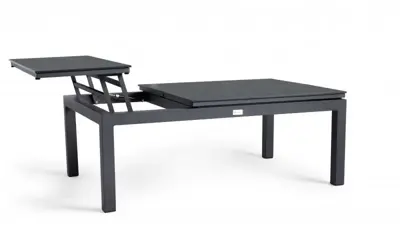 Tierra Outdoor lounge tuintafel flip-up graphite trespa 120x80x43cm charcoal - afbeelding 1