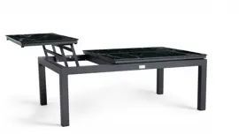 Tierra Outdoor lounge tuintafel flip-up marble trespa 120x80x43cm charcoal - afbeelding 1