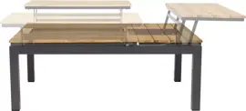 Tierra Outdoor lounge tuintafel flip-up teak 120x80x43cm charcoal - afbeelding 4