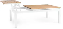 Tierra Outdoor lounge tuintafel flip-up teak 120x80x43cm crème white - afbeelding 1