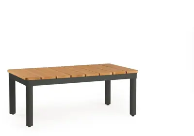 Tierra Outdoor lounge tuintafel sola teak 76x40x30cm charcoal - afbeelding 1
