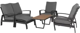 Tierra Outdoor lounge tuintafel valencia teak 105x60x45cm charcoal - afbeelding 3