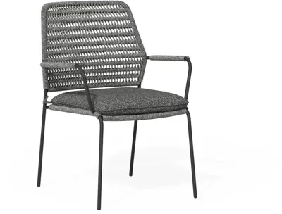 Tierra Outdoor stapelbare dining tuinstoel david charcoal - afbeelding 1