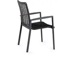 Tierra Outdoor stapelbare dining tuinstoel foxx alu rope charcoal - afbeelding 2