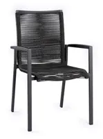 Tierra Outdoor stapelbare dining tuinstoel foxx alu rope charcoal - afbeelding 1