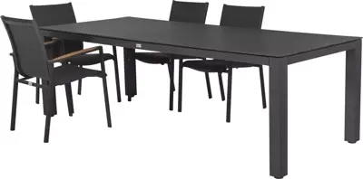 Tierra Outdoor stapelbare dining tuinstoel foxx teak charcoal - afbeelding 7