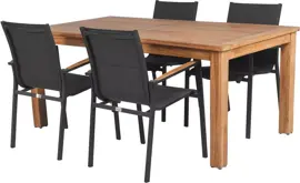 Tierra Outdoor stapelbare dining tuinstoel foxx teak charcoal - afbeelding 8