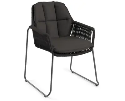 Tierra Outdoor stapelbare dining tuinstoel rivera black - afbeelding 1
