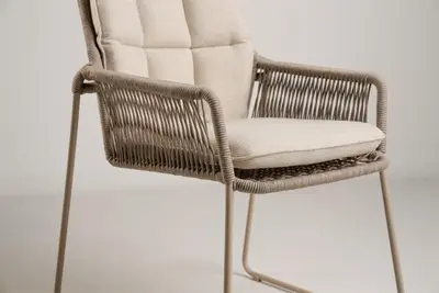 Tierra Outdoor stapelbare dining tuinstoel rivera champagne - afbeelding 3