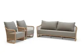 Tierra Outdoor stoel-bank loungeset blend 3-zits natural latte - afbeelding 2