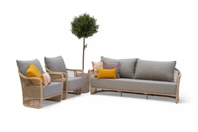 Tierra Outdoor stoel-bank loungeset blend 3-zits natural latte - afbeelding 1