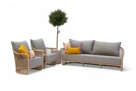 Tierra Outdoor stoel-bank loungeset blend 3-zits natural latte - afbeelding 1