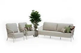 Tierra Outdoor stoel-bank loungeset natal 3-zits crème white - afbeelding 1