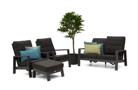 Tierra Outdoor stoel-bank loungeset queens 2-zits black - afbeelding 1