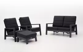 Tierra Outdoor stoel-bank loungeset queens 2-zits black - afbeelding 2