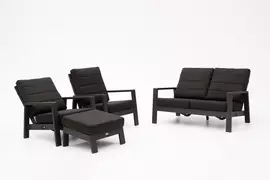 Tierra Outdoor stoel-bank loungeset queens 2-zits black - afbeelding 3