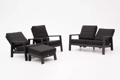 Tierra Outdoor stoel-bank loungeset queens 2-zits black - afbeelding 4