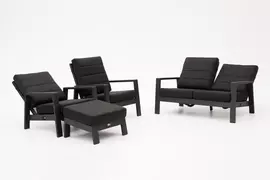 Tierra Outdoor stoel-bank loungeset queens 2-zits black - afbeelding 4