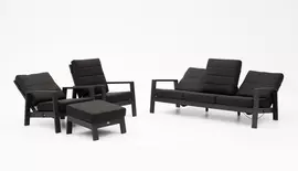Tierra Outdoor stoel-bank loungeset queens 3-zits black - afbeelding 3
