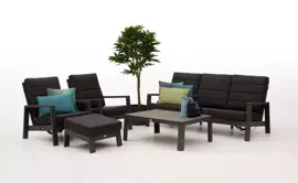 Tierra Outdoor stoel-bank loungeset queens 3-zits black - afbeelding 4