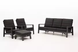 Tierra Outdoor stoel-bank loungeset queens 3-zits black - afbeelding 2
