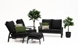 Tierra Outdoor stoel-bank loungeset valencia 2-zits black - afbeelding 1