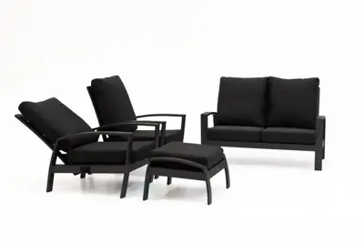 Tierra Outdoor stoel-bank loungeset valencia 2-zits black - afbeelding 2