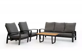 Tierra Outdoor stoel-bank loungeset valencia 3-zits charcoal - afbeelding 2