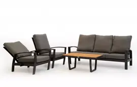 Tierra Outdoor stoel-bank loungeset valencia 3-zits charcoal - afbeelding 3