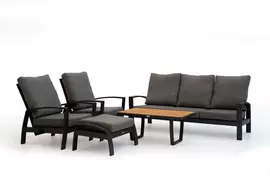 Tierra Outdoor stoel-bank loungeset valencia 3-zits charcoal - afbeelding 4