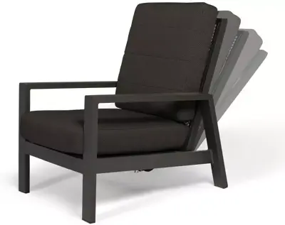 Tierra Outdoor verstelbare lounge tuinstoel queens black - afbeelding 2