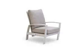 Tierra Outdoor verstelbare lounge tuinstoel valencia crème white - afbeelding 1