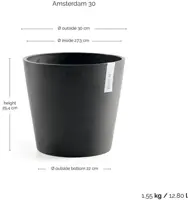 TPC ECOPOTS bloempot Amsterdam Ø30cm Donkergrijs - afbeelding 3