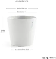 TPC ECOPOTS bloempot Amsterdam Ø30cm Puurwit - afbeelding 3