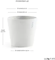 TPC ECOPOTS bloempot Amsterdam Ø40cm Puurwit - afbeelding 3