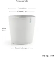 TPC ECOPOTS bloempot Amsterdam Ø60cm Puurwit - afbeelding 3