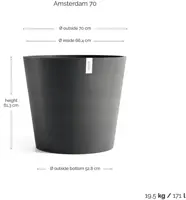 TPC ECOPOTS bloempot Amsterdam Ø70cm Donkergrijs - afbeelding 3