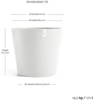 TPC ECOPOTS bloempot Amsterdam Ø70cm Puurwit - afbeelding 3