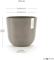 TPC ECOPOTS bloempot Oslo Ø25cm Taupe - afbeelding 3