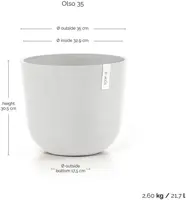 TPC ECOPOTS bloempot Oslo Ø35cm Puurwit - afbeelding 3