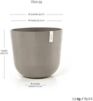 TPC ECOPOTS bloempot Oslo Ø55cm Taupe - afbeelding 3