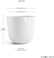 TPC ECOPOTS bloempot Oslo Ø65cm Puurwit - afbeelding 3
