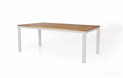 Trestino dining tuintafel stefano teak 220x100x75cm wit - afbeelding 1