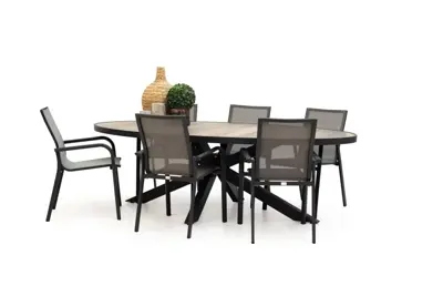 Trestino diningset amiens gironde antraciet - afbeelding 1