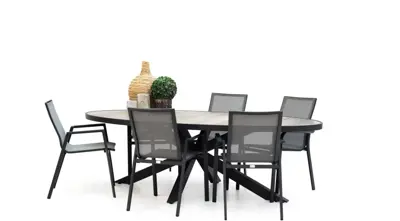 Trestino diningset amiens nancy antraciet - afbeelding 1