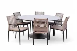 Trestino diningset fayet 158 latour antraciet, beige - afbeelding 1