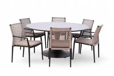 Trestino diningset fayet 158 latour antraciet, beige - afbeelding 1