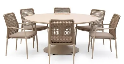 Trestino diningset fayet 185 latour latte - afbeelding 1