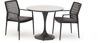 Trestino diningset fayet 90 latour antraciet - afbeelding 1