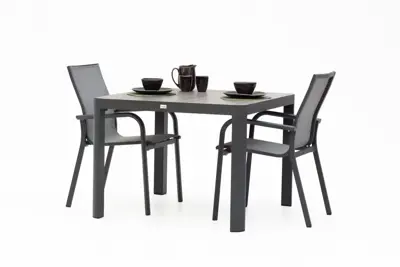 Trestino diningset gironde 100 dining antraciet - afbeelding 1